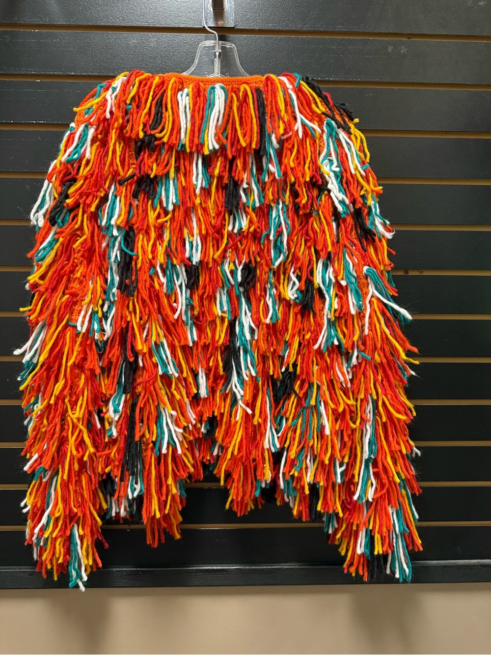 NWT Forever 21 Shag Fringe Cardigan Sweater Orange Multi Size Large - Picture 4 of 4